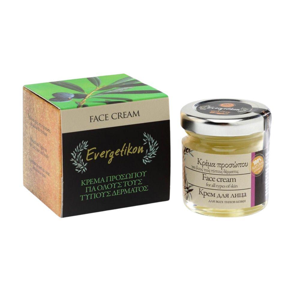 Moisturizing Face Cream with Olive Oil and Blueberry Extract - 40ml Evergetikon