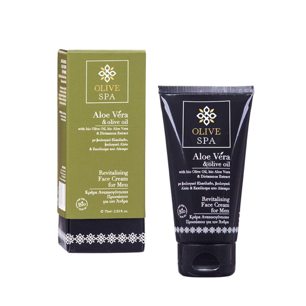 Revitalizing Men's Face Cream with Organic Aloe Vera and Olive Oil 75ml