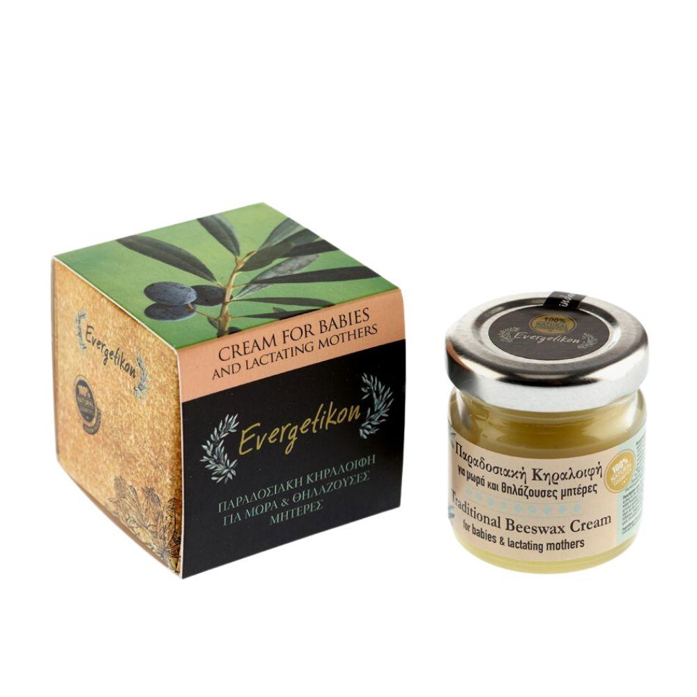 Traditional 100% Natural Beeswax Cream for Babies and Mothers 40ml Evergetikon