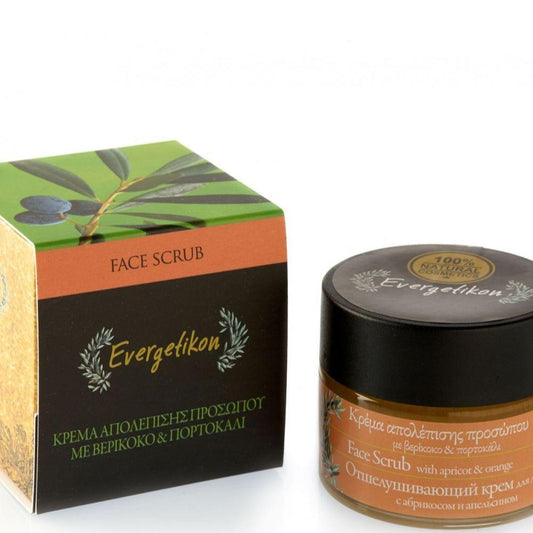 Facial Exfoliant 100% Natural with Apricot and Orange - 50ml Evergetikon