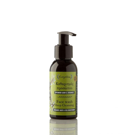 Facial Cleansing Gel 100% Natural with Sea Buckthorn and Organic Aloe Vera - 100ml Evergetikon