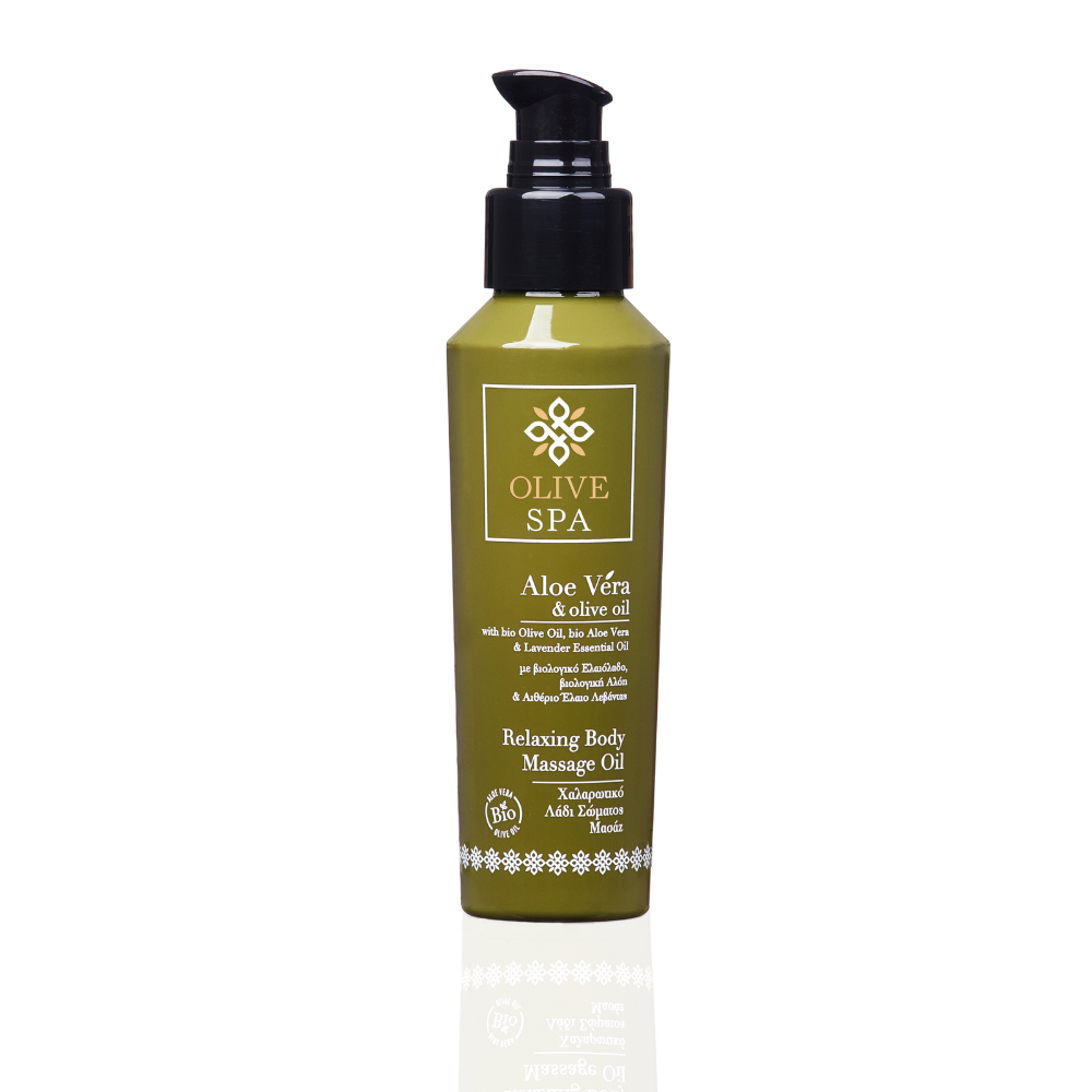 Relaxing Body Massage Oil with Olive Oil, Aloe Vera and Lavender, 100ml