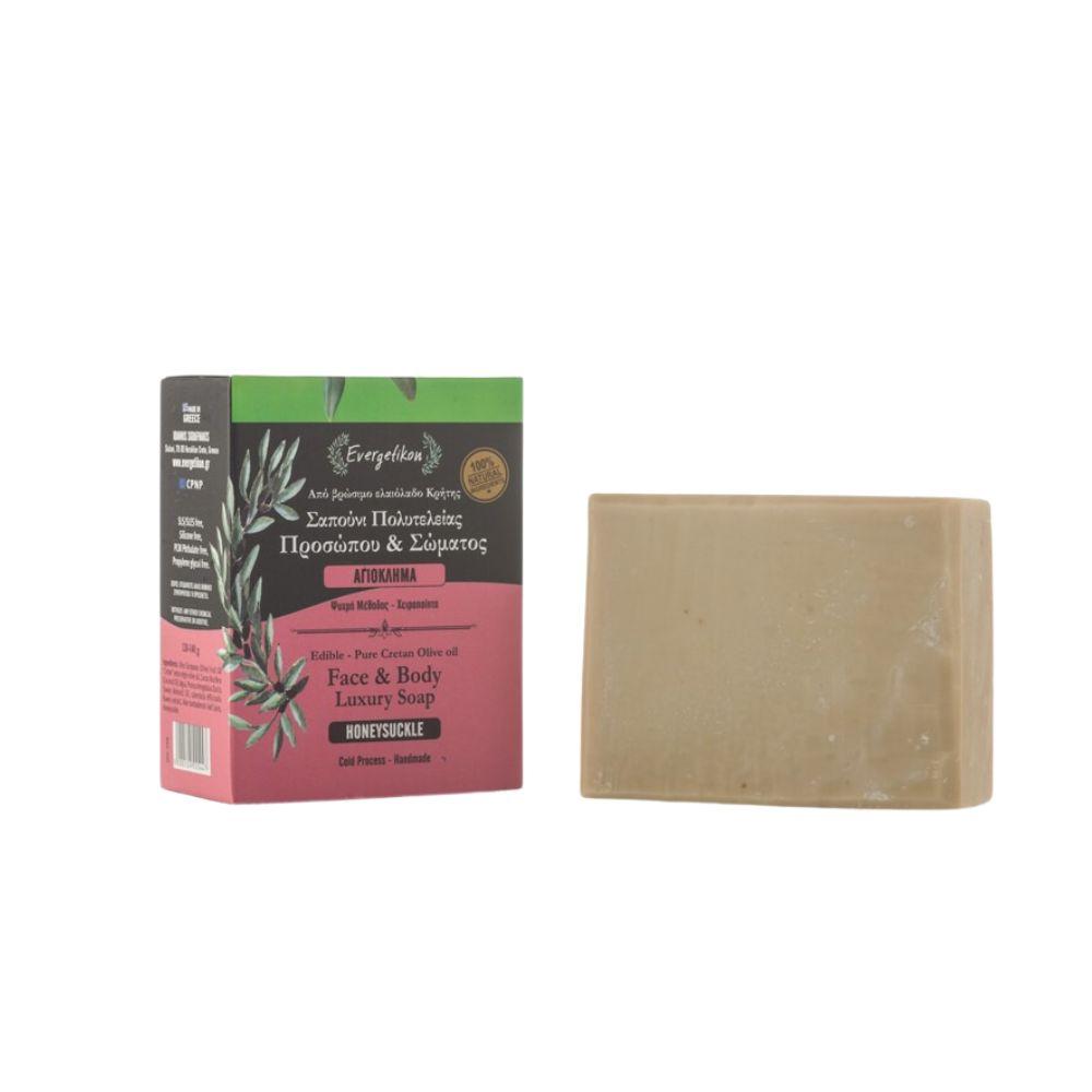 100% Natural Face and Body Soap with Honeysuckle 130g Evergetikon