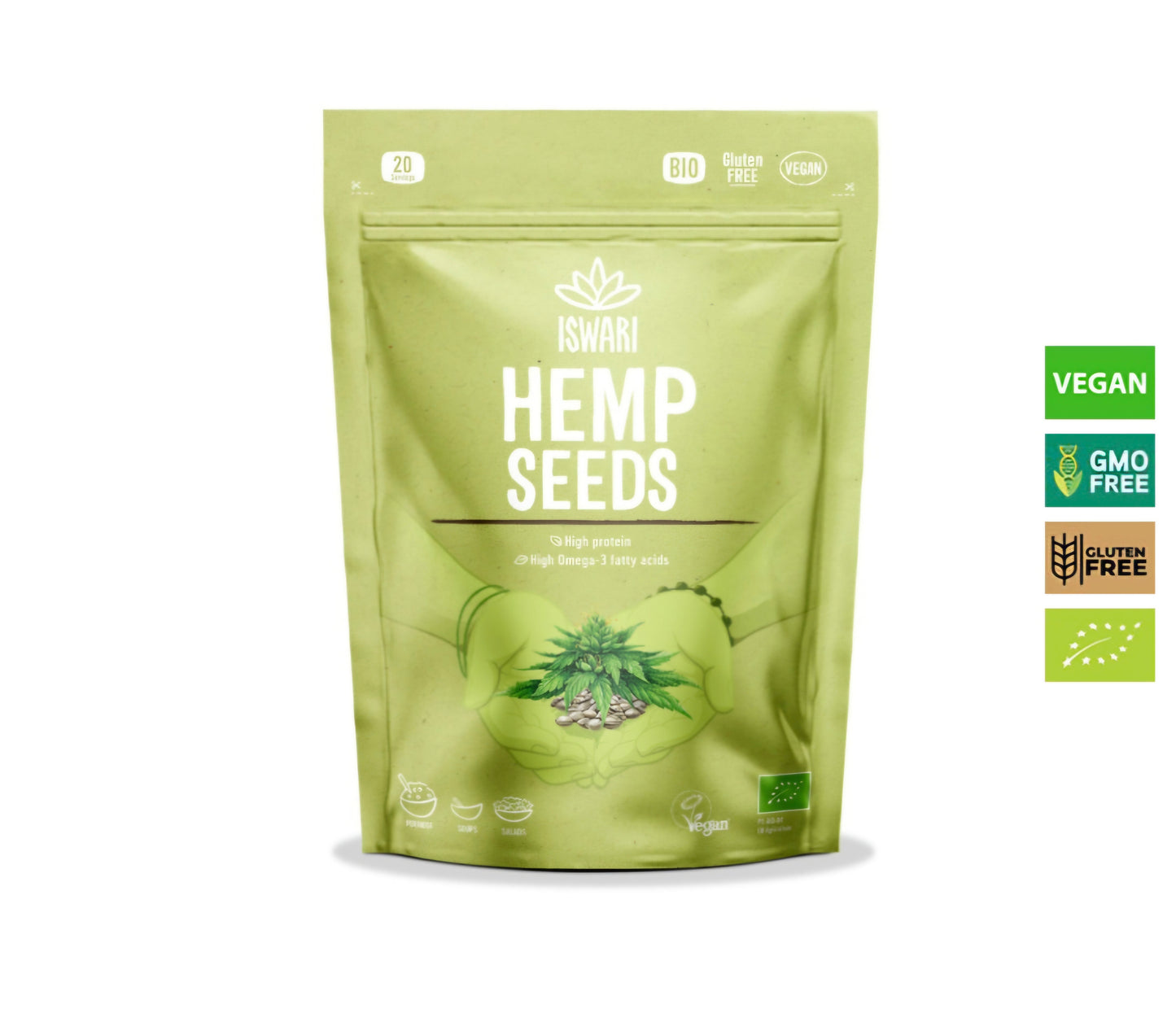 Bio Shelled Hemp Seeds, Gluten Free,250g