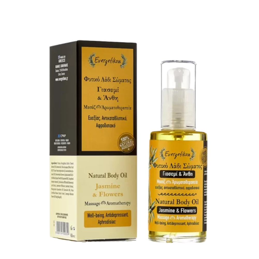 Natural Massage Oil with Jasmine and Flowers, 60 ml