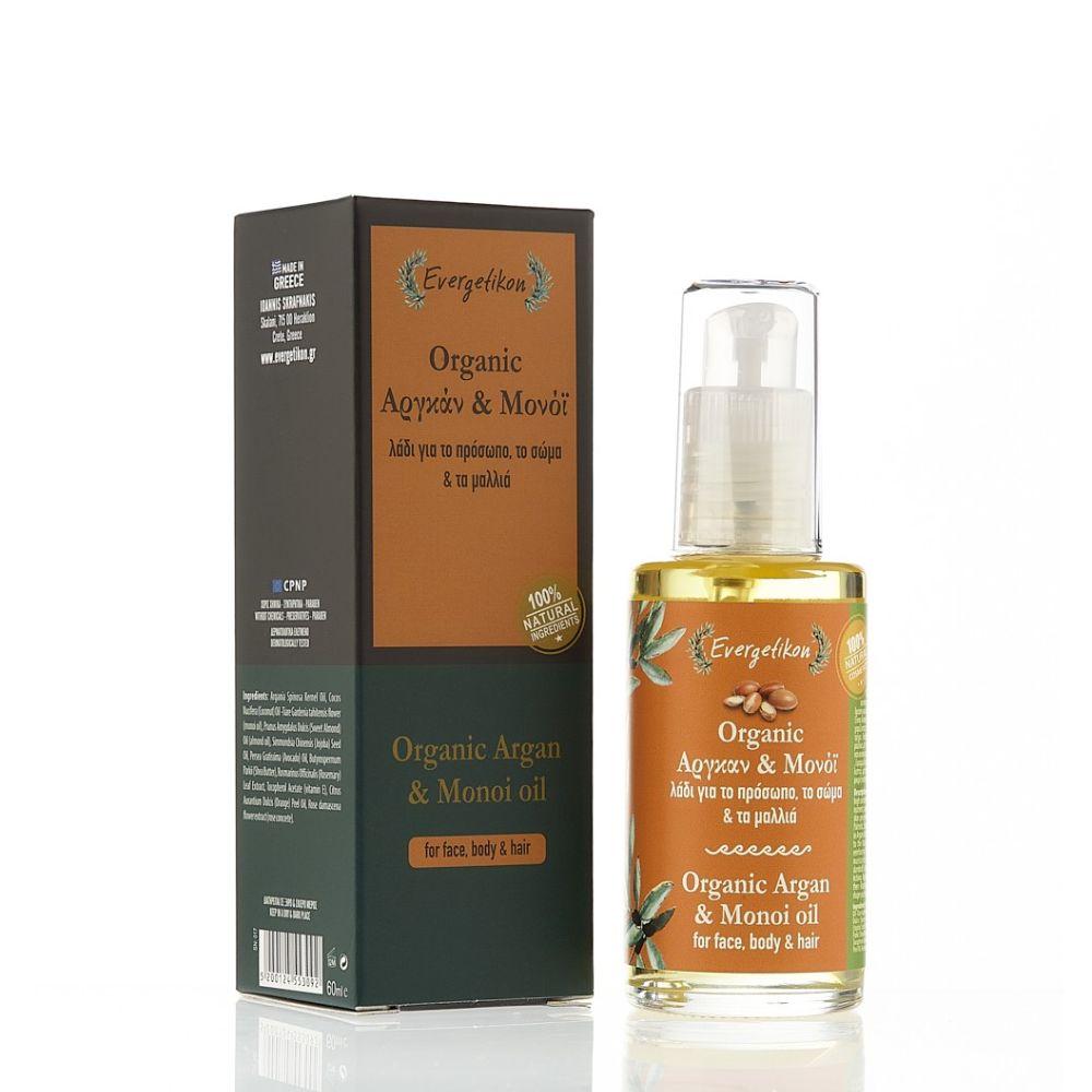 Argan and Tiare (Tahitian Gardenia) Oil for Face and Body 100% Natural - 60ml Evergetikon